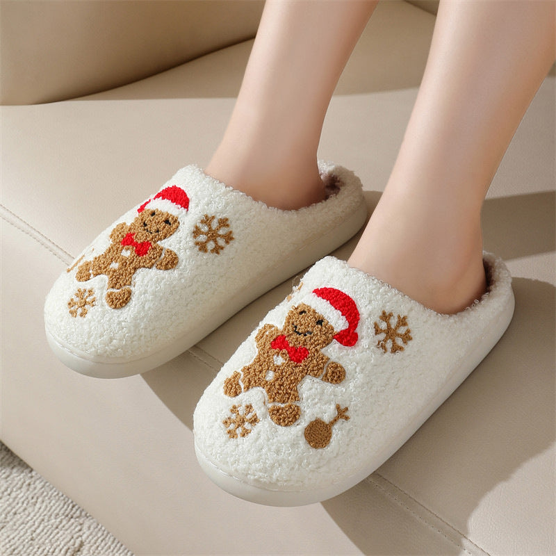 Christmas Snowflake Gingerbread Slippers