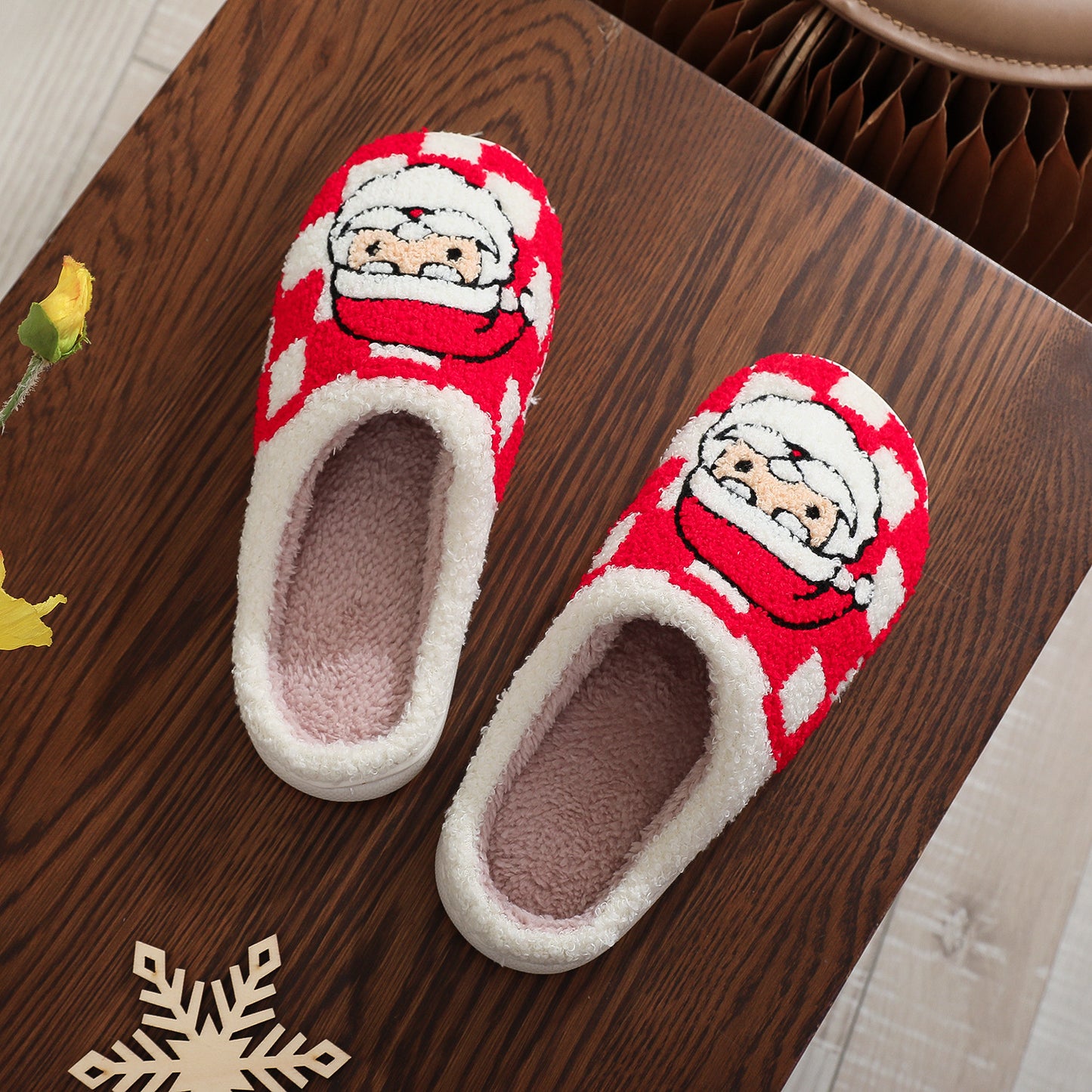 Christmas Plaid Santa Claus Slippers